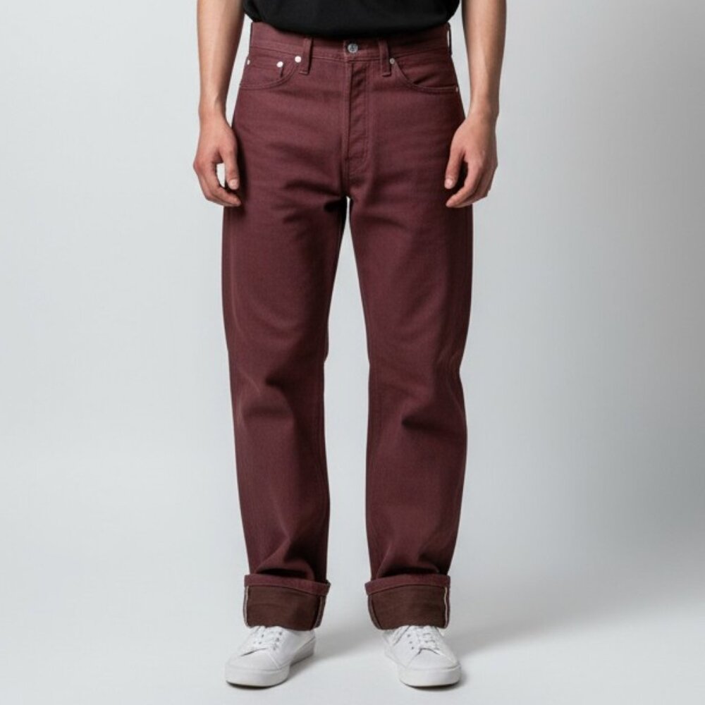 Naked & Famous Selvedge Jeans Mens 29x34 Pomegranate Denim Japanese Selvedge Red